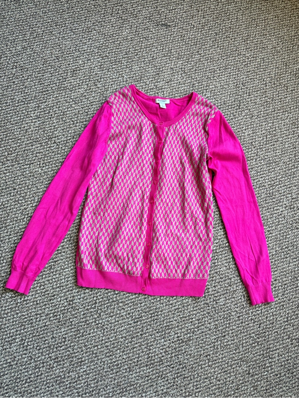 Old Navy Hot Pink Button Cardigan
